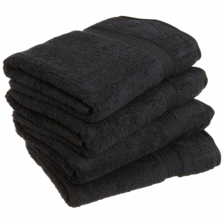 Superior Egyptian Cotton 4-Piece Bath Towel Set Black NS BTOWEL BK